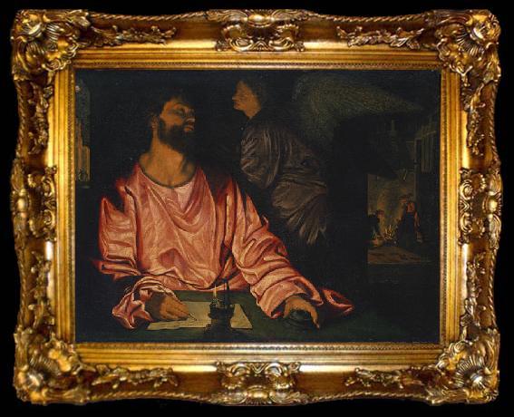 framed  Giovanni Gerolamo Savoldo Saint Matthew and the Angel, ta009-2